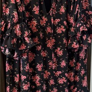 Floral Ruffle Sleeve Dress